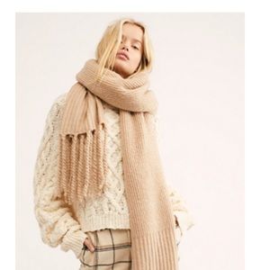 Free People Jaden ribbed fringe blanket scarf